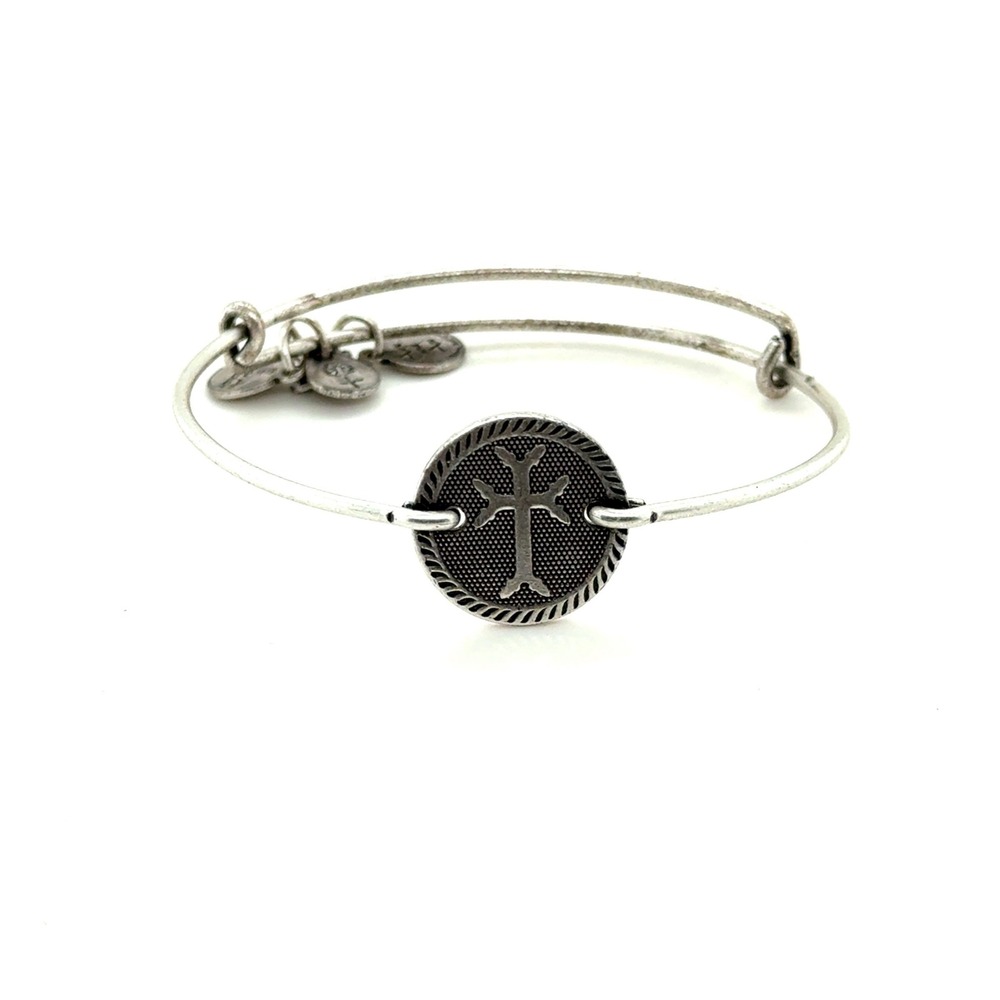 Alex and Ani Armenian Cross Expandable Bangle Bracelet Rafaelian Silver Finish